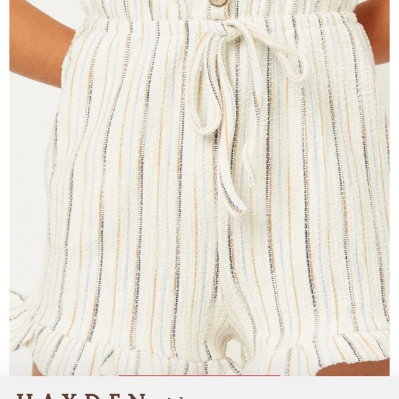 Hayden Girls Button-Front Striped Romper - Picture 3 of 10